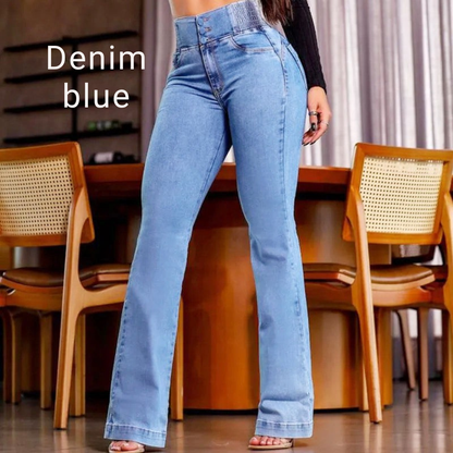 Selvra™ High Waist Flare Jeans — Shape Your Curves and Stretch with Effortless Confidence