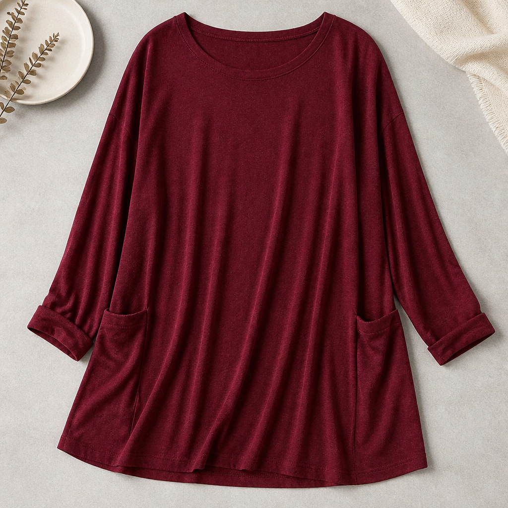 ElevéaComfort™ – Casual Loose Tunic Featuring Side Pockets