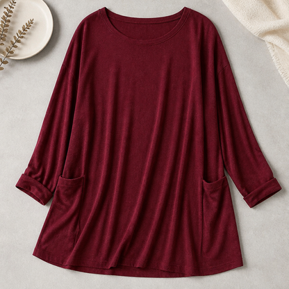 ElevéaComfort™ – Casual Loose Tunic Featuring Side Pockets