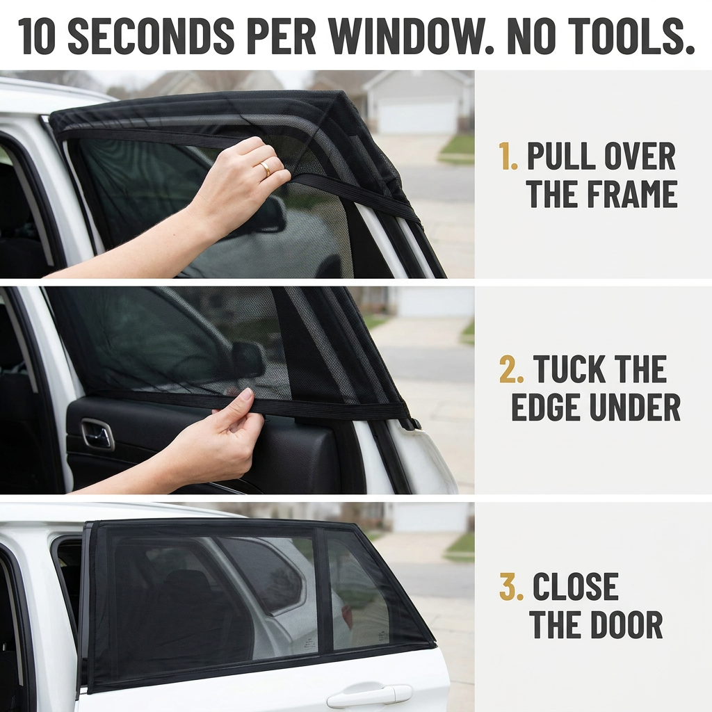 VentiShade™ — Slip On the Door, Block Out the Sun, Catch the Breeze