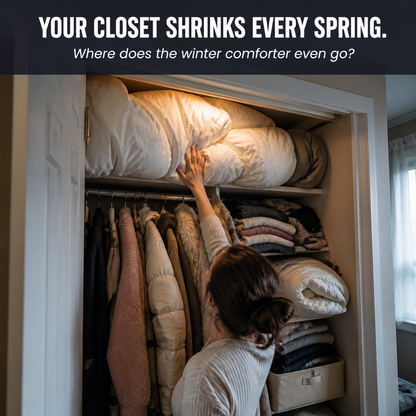 SwiftSpace™ — Squash Comforters, Coats & Bedding to One-Fifth Their Size, No Pump Needed