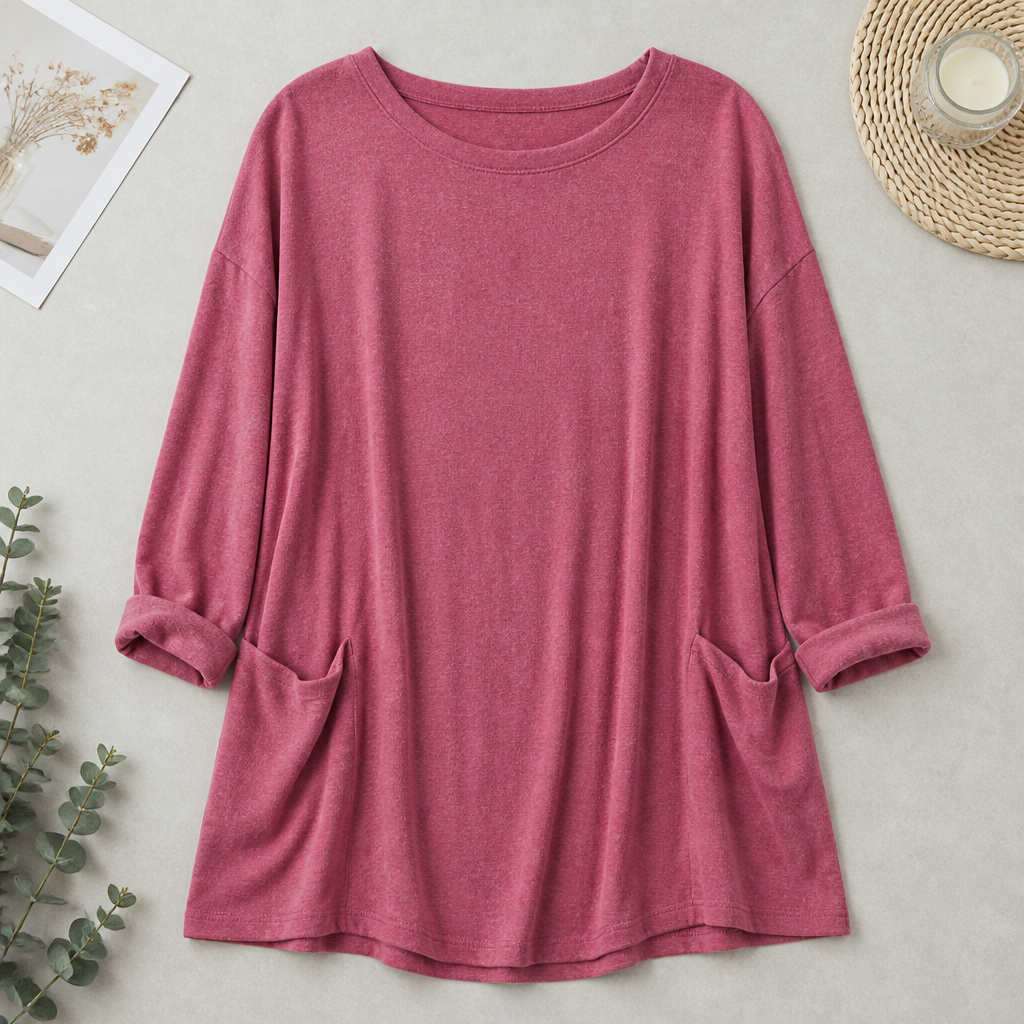 ElevéaComfort™ – Casual Loose Tunic Featuring Side Pockets
