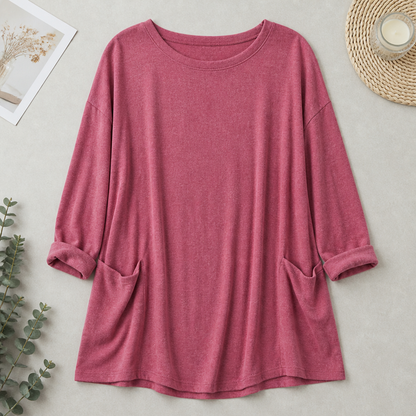 ElevéaComfort™ – Casual Loose Tunic Featuring Side Pockets