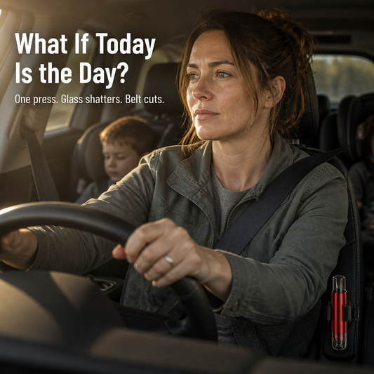 VeroGuard™ — One Press to Break Glass and Slice Through Your Seatbelt
