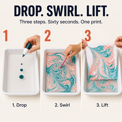 SplashForm™ — Transform Tap Water into Marble Art Kids Lift, Dry, and Frame