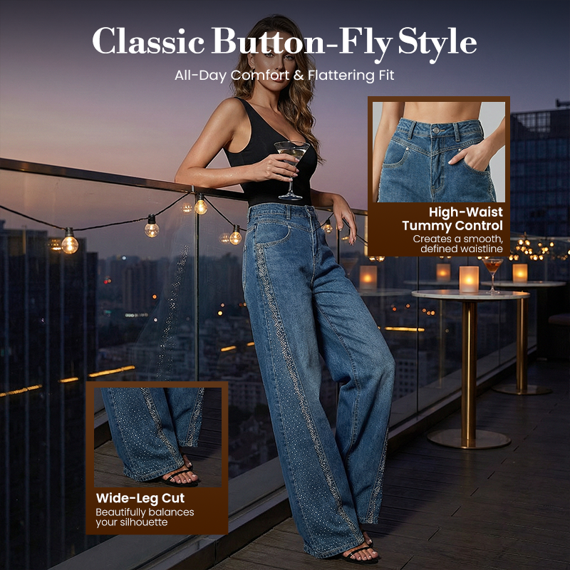 DivineLux™ Rhinestone Jeans — Shape Your Curves, Ignite Confidence, and Stay Unstoppable All Day