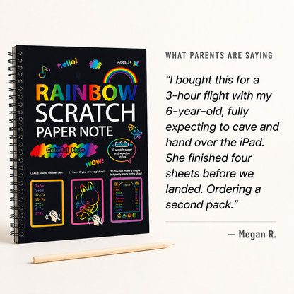 VividDreams™ Scratch Art Notebook — Swap Screen Time For Calm, Clean Rainbow Fun