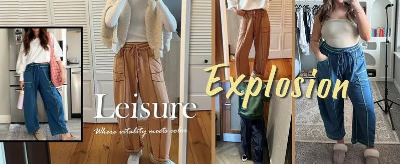 ComfyBarrel – Lounge Sweatpants with Wide Legs and Pockets
