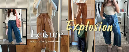 ComfyBarrel – Lounge Sweatpants with Wide Legs and Pockets