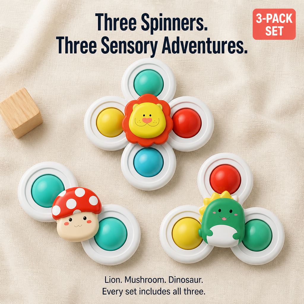 SpinSoothe™ — Attach One to the Tray and Enjoy Your Meal in Peace | 3-Pack