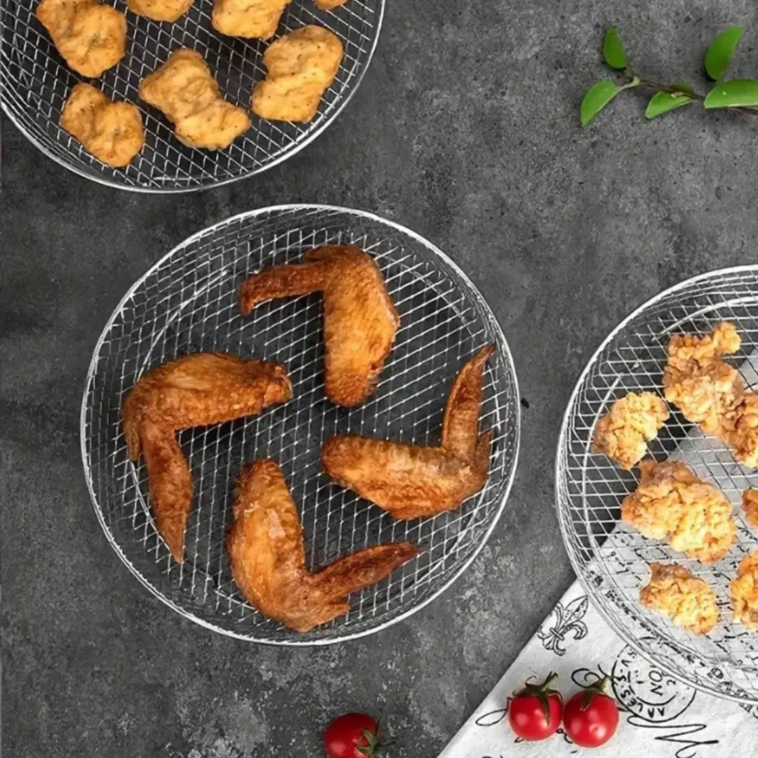 Multi-layer Air Fryer Baskets with 2 Complimentary Heat-Resistant Tongs