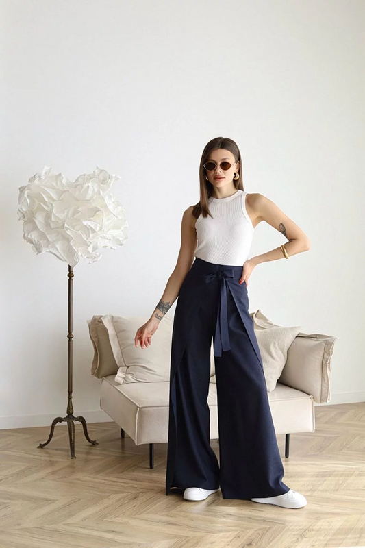 Lina™ – Linen Pants with Wide Cut