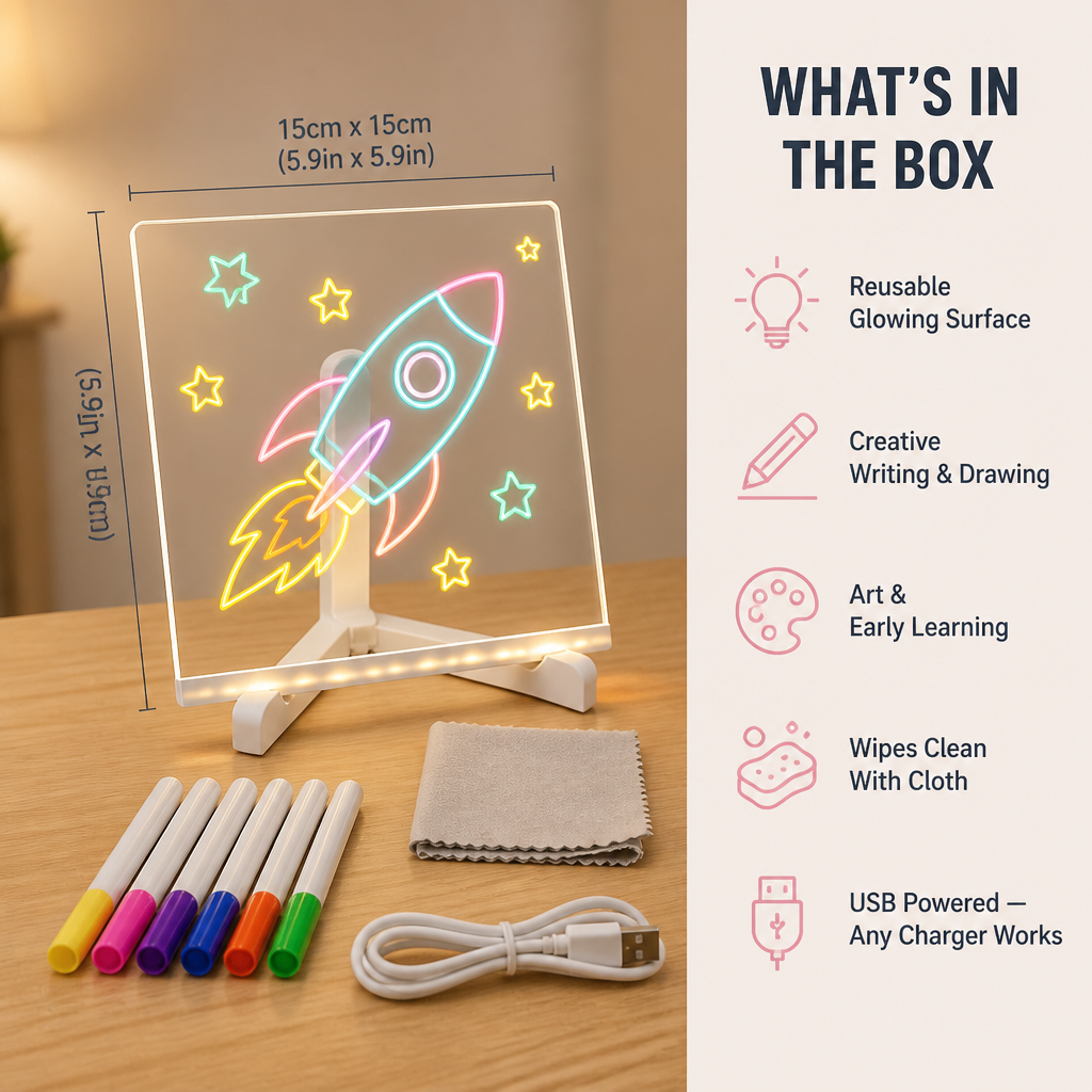 BrillioCanvas™ — Swap Paper Clutter for Endless Glow and Screen-Free Fun