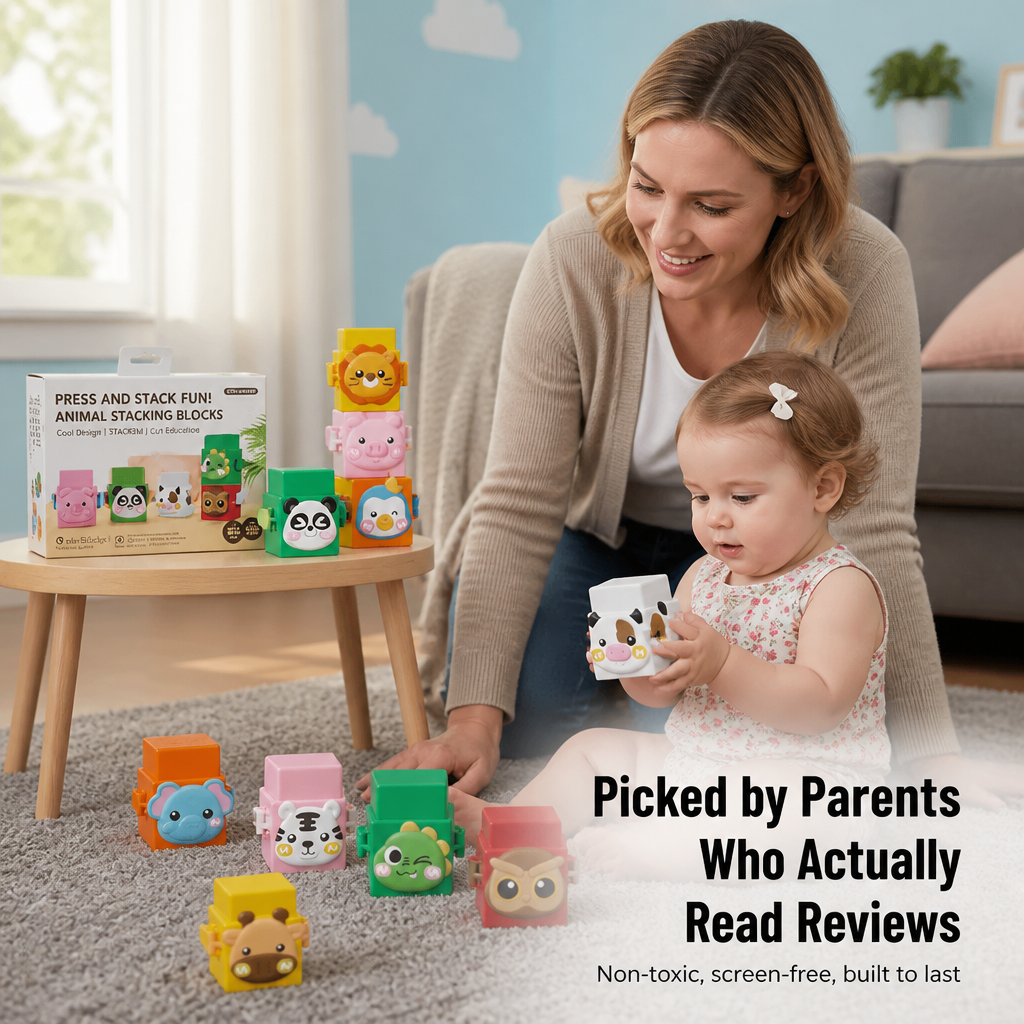 BrillieBlocks™ — Snap 12 Animal Pals Into Towers Kids Can't Stop