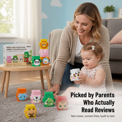 BrillieBlocks™ — Snap 12 Animal Pals Into Towers Kids Can't Stop