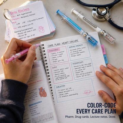 VibeSyringe™ — Color-Mark Each Care Plan, Drug Card & Lecture Note With Silky Smooth Ink