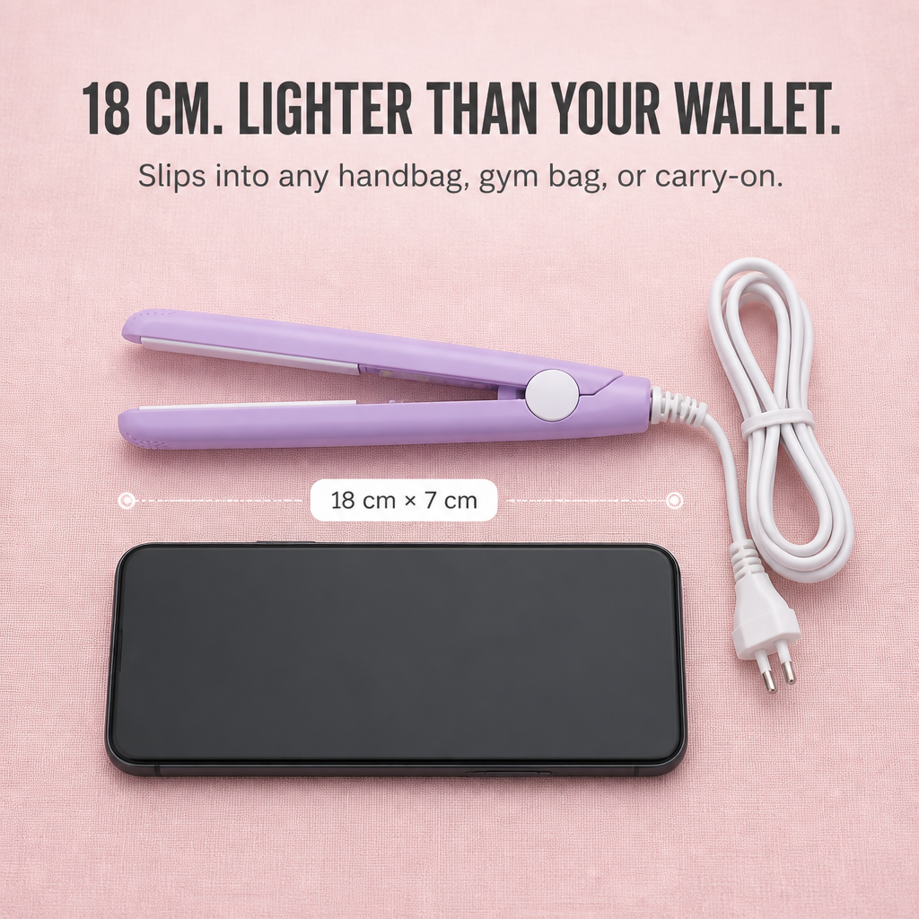 LumeaCurve™ Mini Styler — Sleek Bangs, Control Frizz & Revive Waves Anywhere