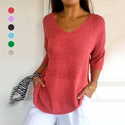VertaLuxe™ V-Neck Shirt — Unleash Effortless Style and All-Day Freedom