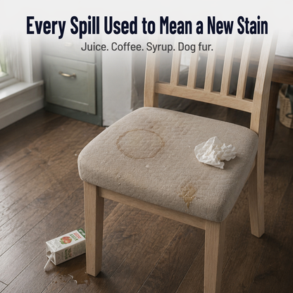 SlipGuard™ Jacquard Chair Covers — Protect Every Seat Against Spills, Stains & Sticky Hands