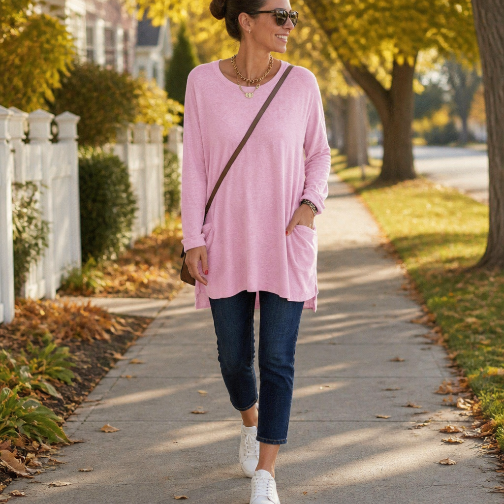 ElevéaComfort™ – Casual Loose Tunic Featuring Side Pockets