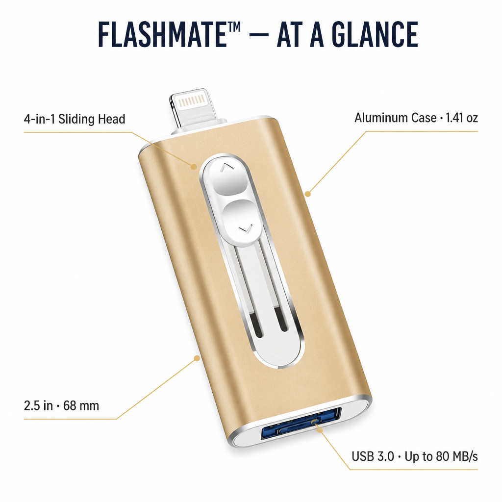 FlashMate™ — Quit Erasing Photos to Free Up Space for More
