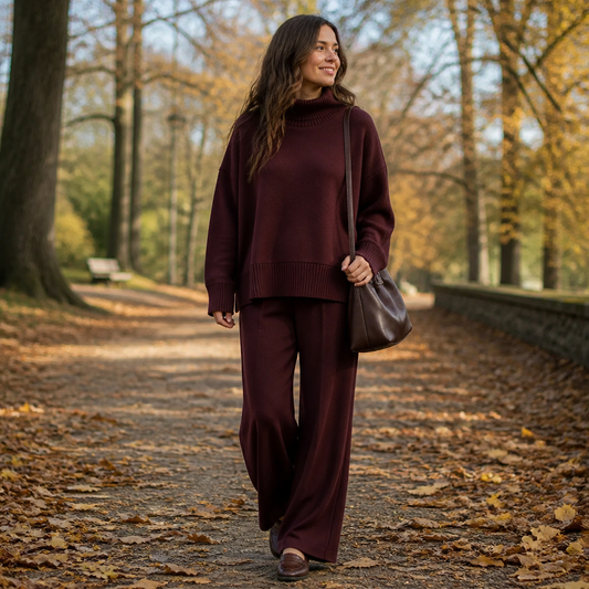 SilvaEase™ – Comfy Oversized Sweater with Wide-Leg Pant Set