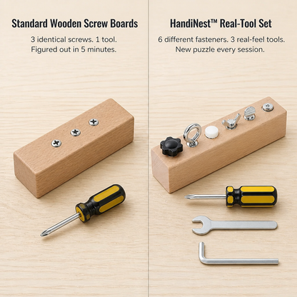 HandiNest™ — Give Your Inquisitive Toddler Genuine Tools, Genuine Screws, Genuine Focus