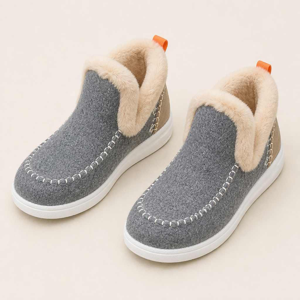 StrideEase™ – Plush Faux Fur-Lined Slip-On Winter Boots