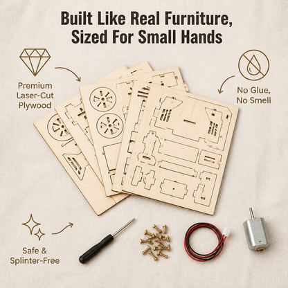 TinkerCraft™ — Construct Genuine Working Wooden Machines That Draw Kids Away from Screens