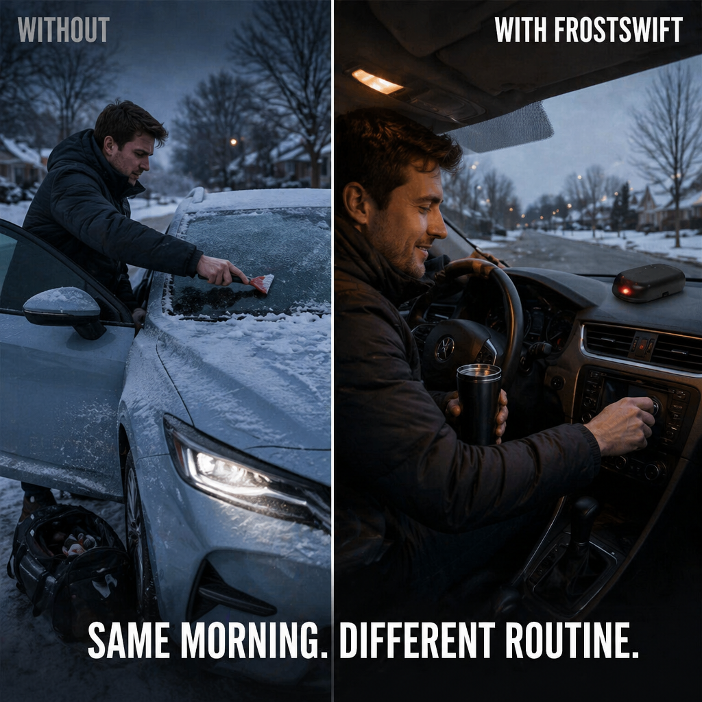 FrostSwift™ — Effortlessly Clear Ice-Covered Windshields in Minutes Without Scraping