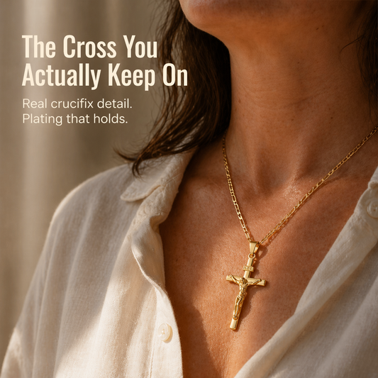SolaraFaith™ — Sport a Crucifix That Resists Tarnish, Breakage, and Green Neck Stains