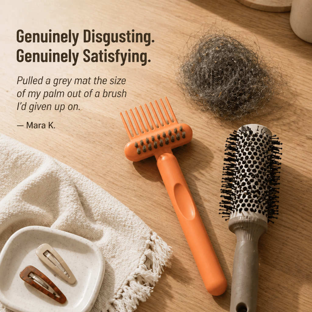 BrushVibe™ — Detangle Hair and Deep-Clean Every Brush with Ease