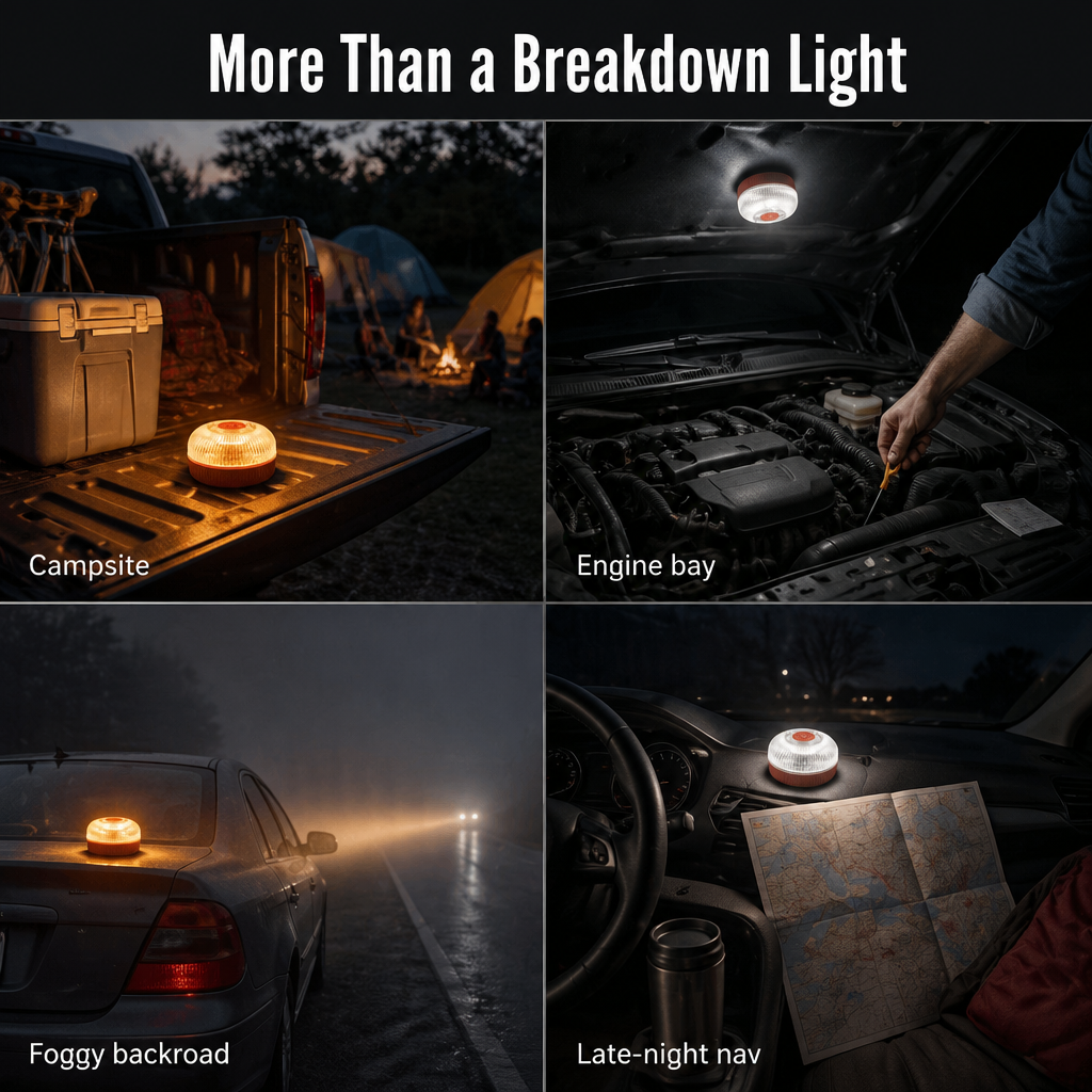 LuciPulse™ — Attach to Your Roof & Illuminate the Roadside Instantly
