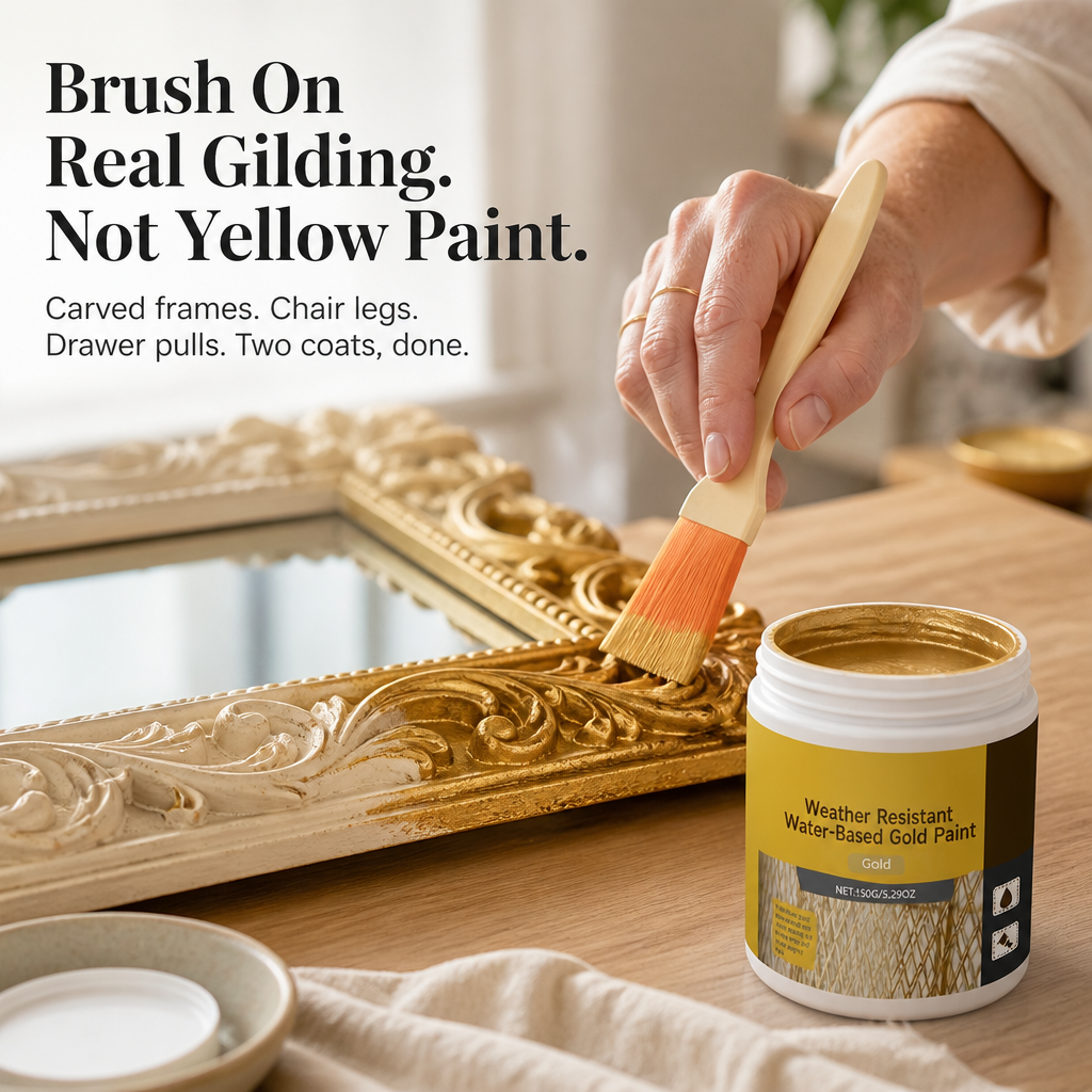 BrilliqueGlo™ — Paint On Gleaming Gold That Turns Thrift Finds Into Antiques