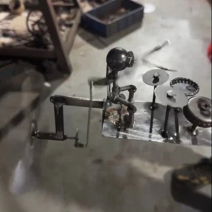 Metal windmill “Rock Band” – Moving garden decoration with character