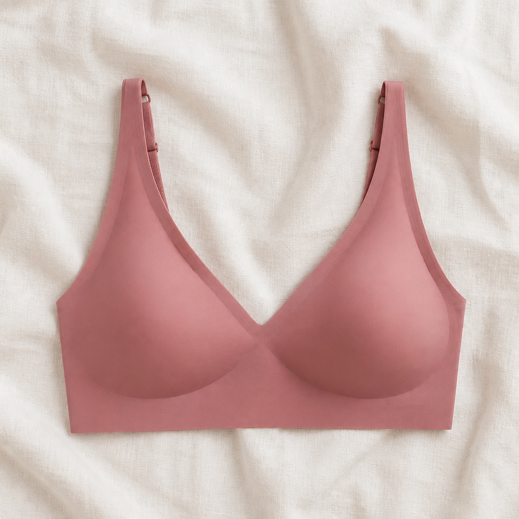 LumiFit™ – Seamless Wireless Bralette with Softly Padded V-Neck Cups