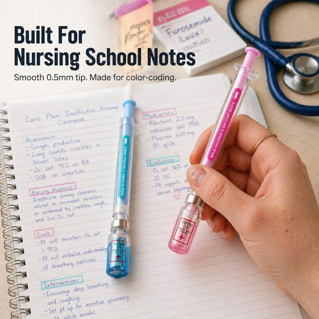 VibeSyringe™ — Color-Mark Each Care Plan, Drug Card & Lecture Note With Silky Smooth Ink