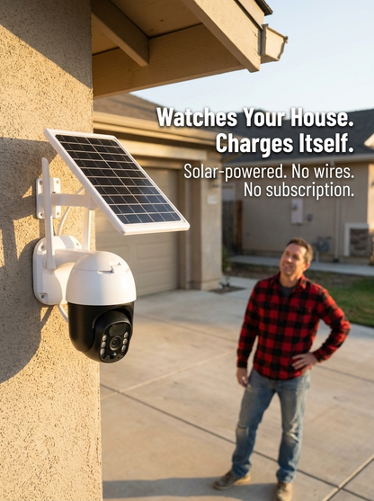 VeroLuxe™ Solar Security Cam — Monitor Every Angle 24/7, Wire-Free Convenience