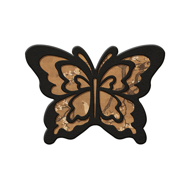 Retro butterfly fast-drying non-slip diatomaceous mat