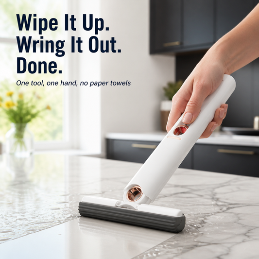 SwiftSwipe™ — Clean Spills and Twist Dry Using Just One Hand