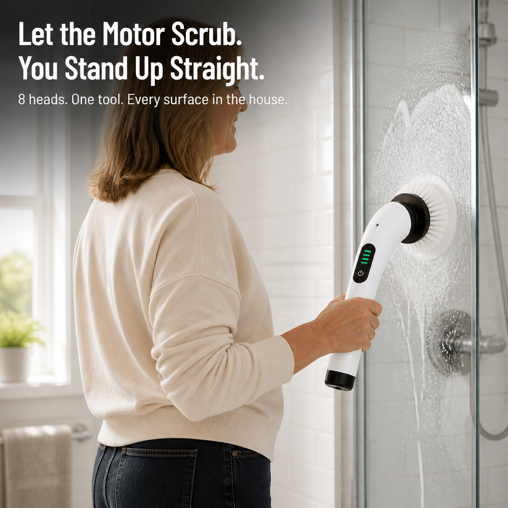 TurboShine™ — Cut Cleaning Time in Half with 8 Heads + Extension Pole | Spin Away Grime
