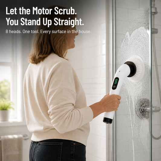 TurboShine™ — Cut Cleaning Time in Half with 8 Heads + Extension Pole | Spin Away Grime